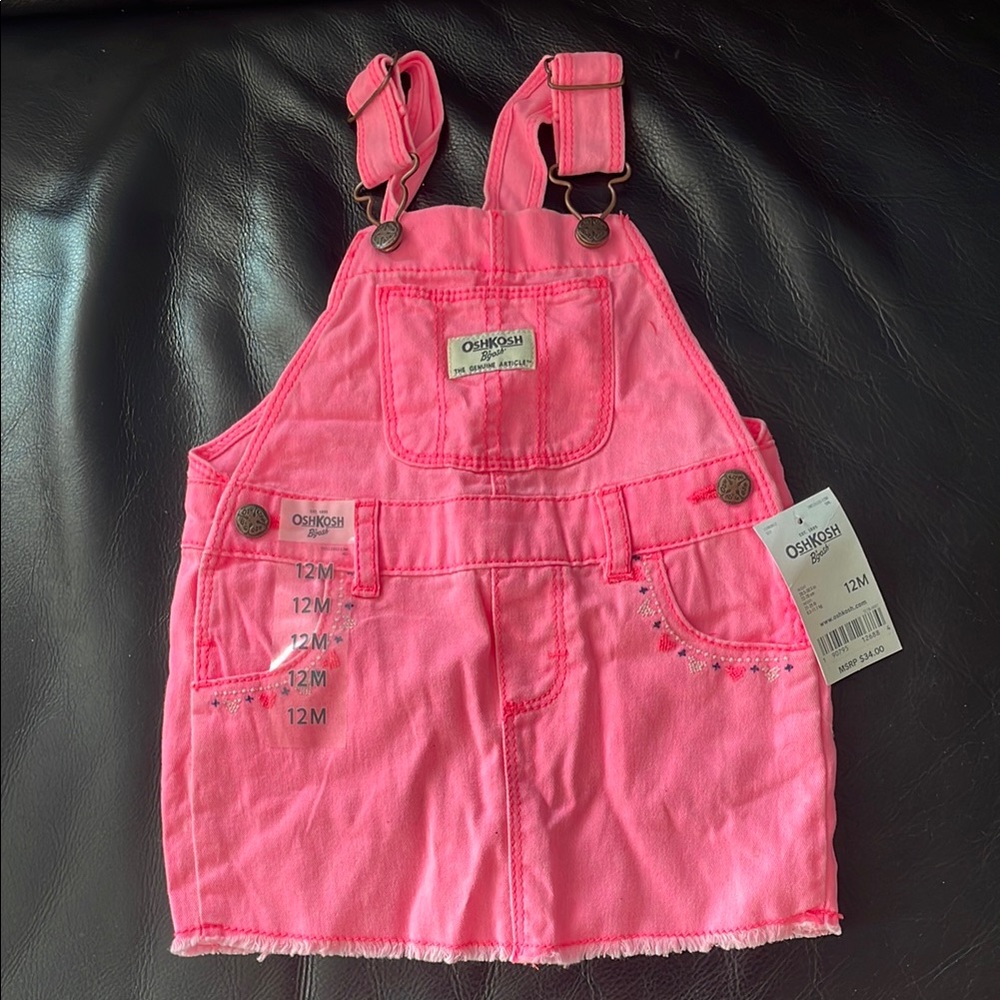 OshKosh B'gosh Pink Overalls Playful Denim Bottoms